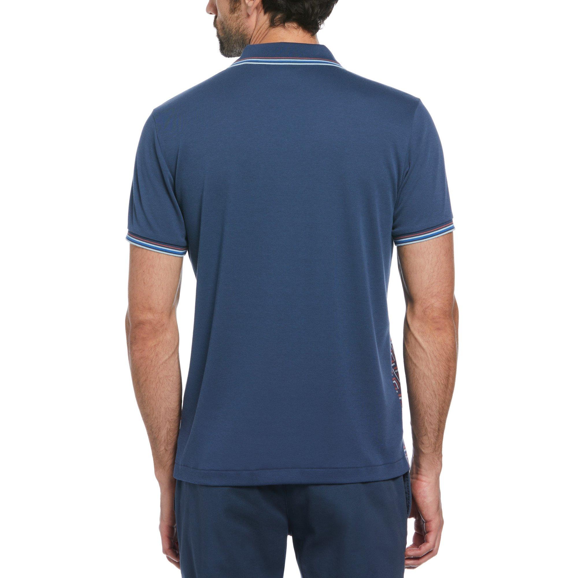 Original Penguin Jacquard Quarter Zip Polo Shirt Mens