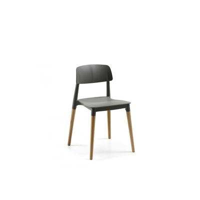 Chaise SCANDINAVE - pieds bois - noir