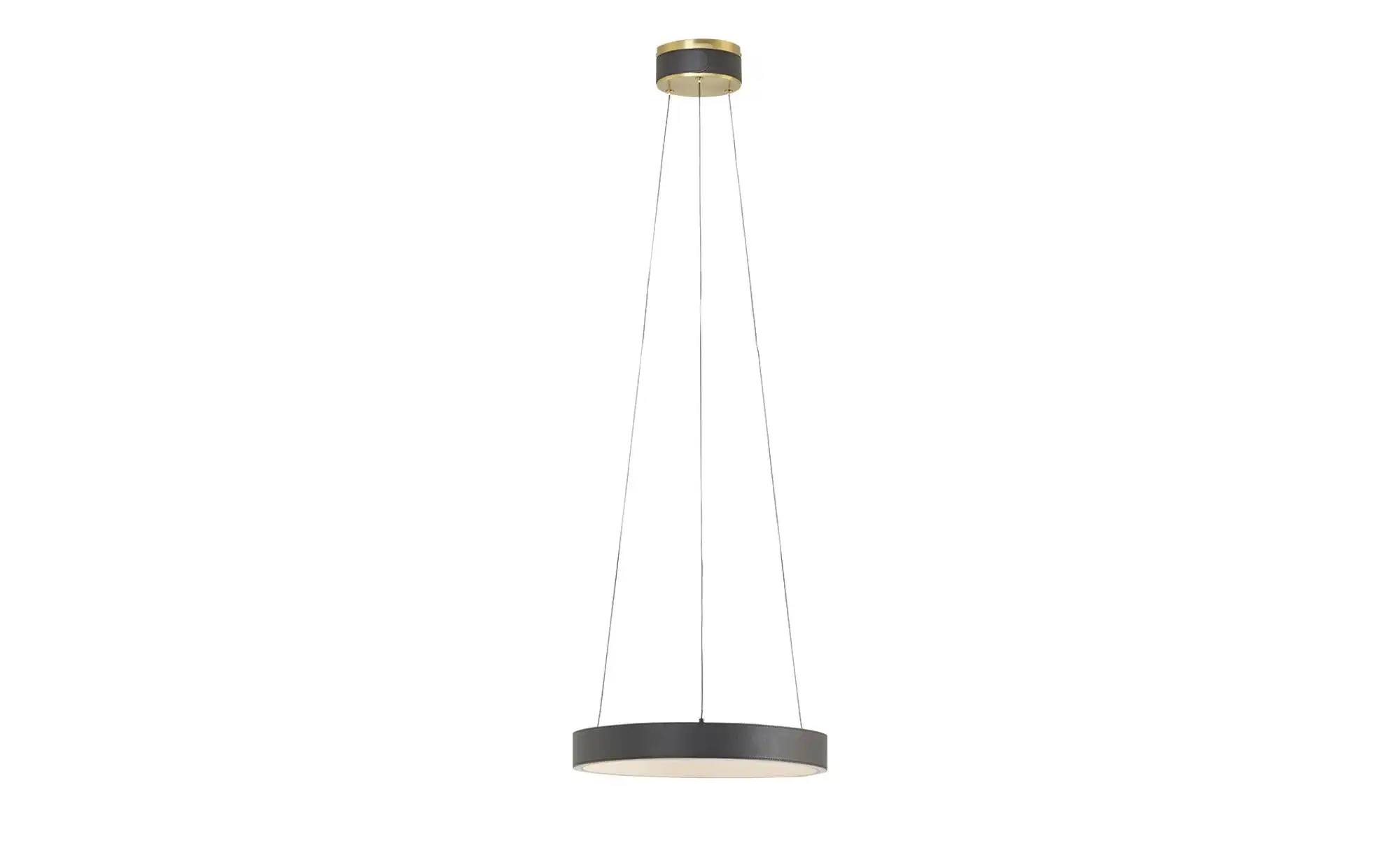 KHG LED-Pendelleuchte, Kunstleder schwarz/goldfarben
