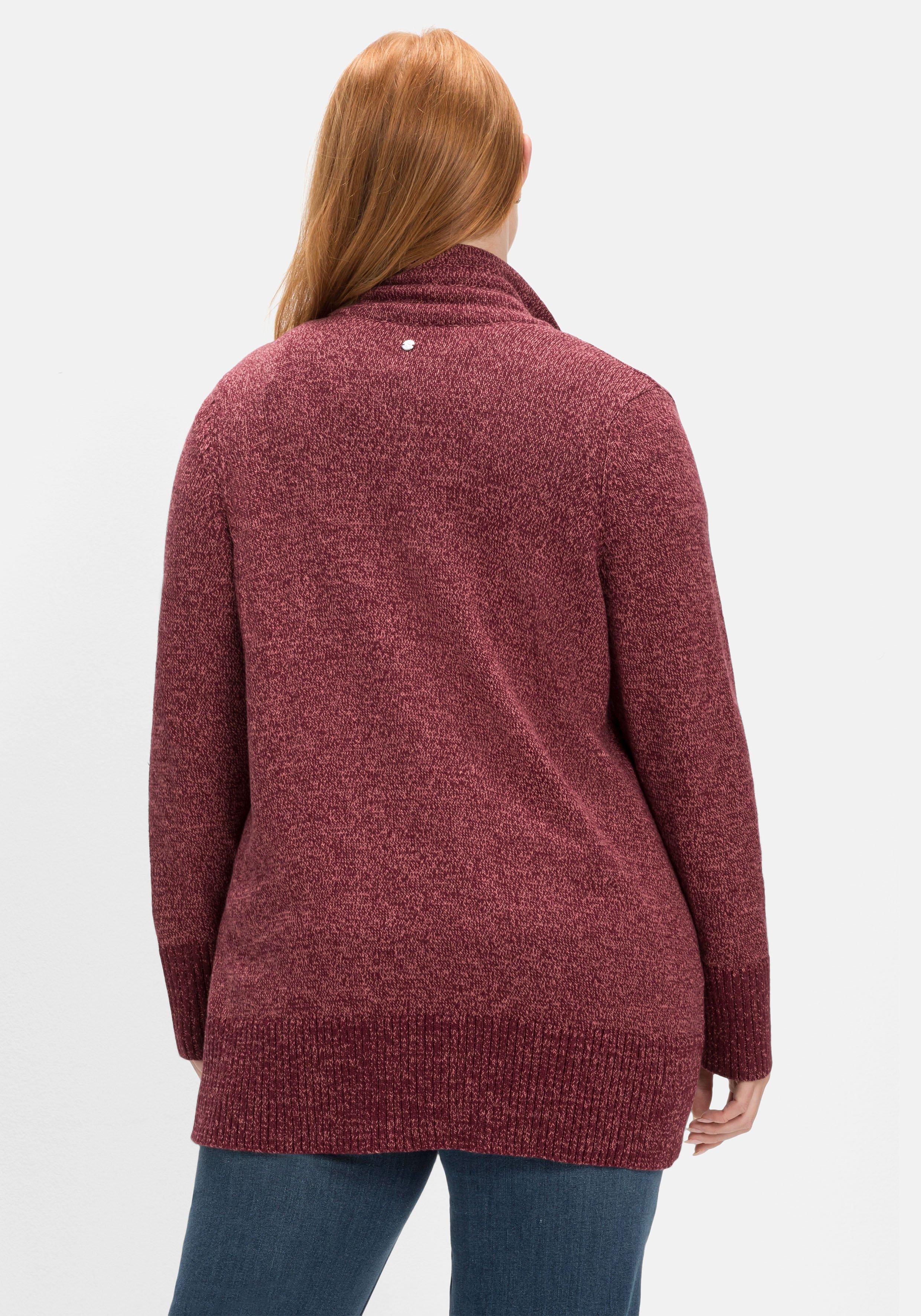 Strickjacke mit Stehkragen und Reißverschluss