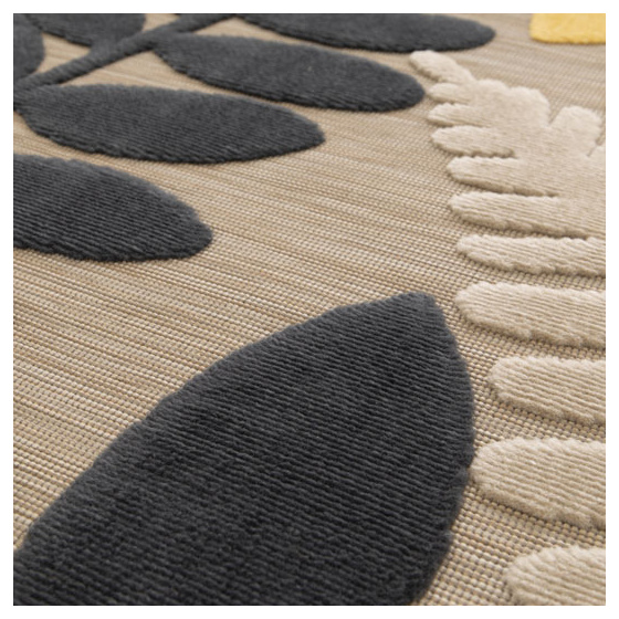 Tapis intérieur et extérieur en relief - palmera - beige et noir - 80 x 150 cm