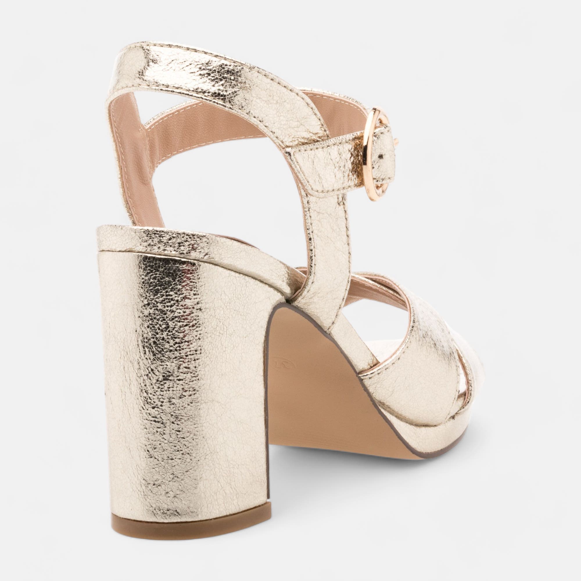 Nu-pieds à talon Femme or
