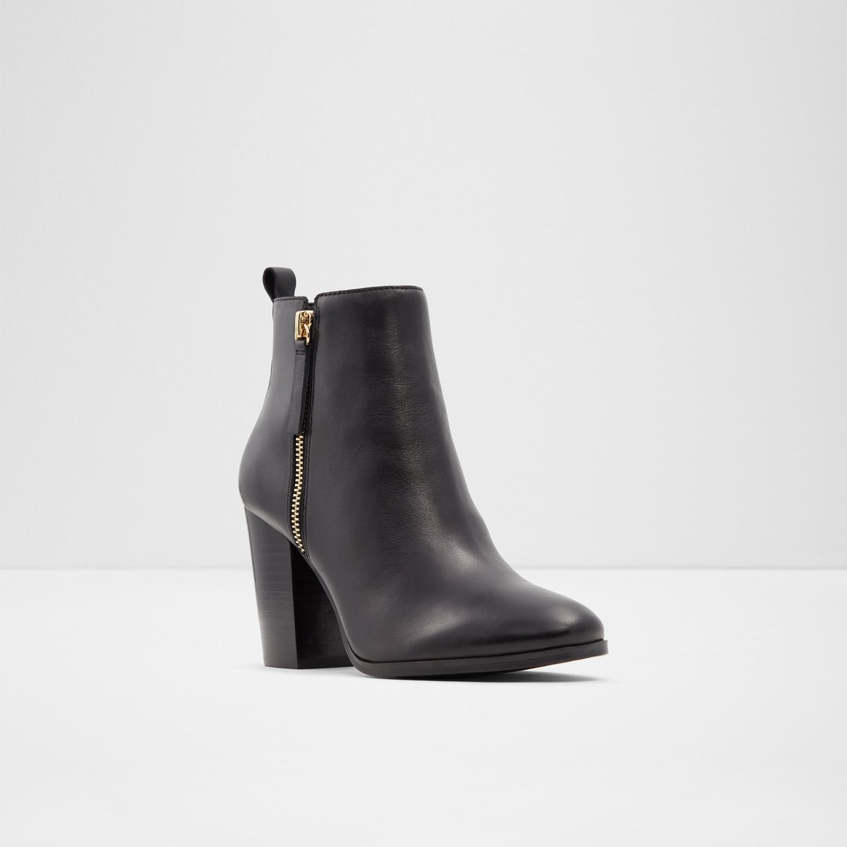 Noemieflex Black Leather Smooth Women Ankle boots