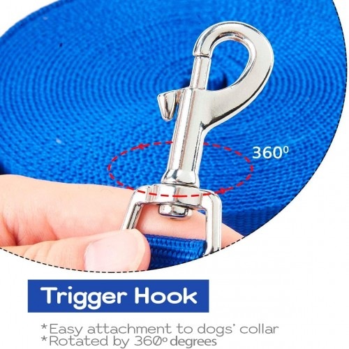 Guia de treinamento extensível Edipets em nylon azul escuro para cães.
