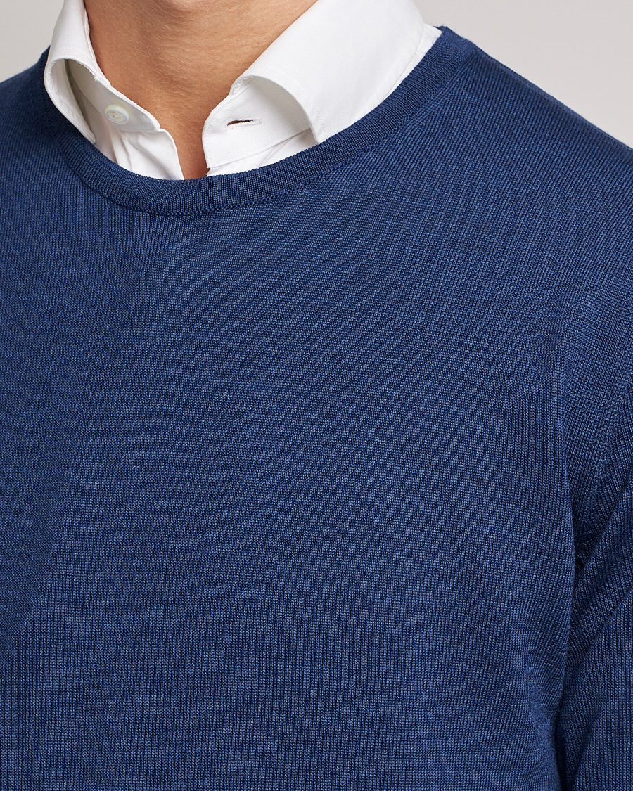Stenströms Merino Crew Neck Blue