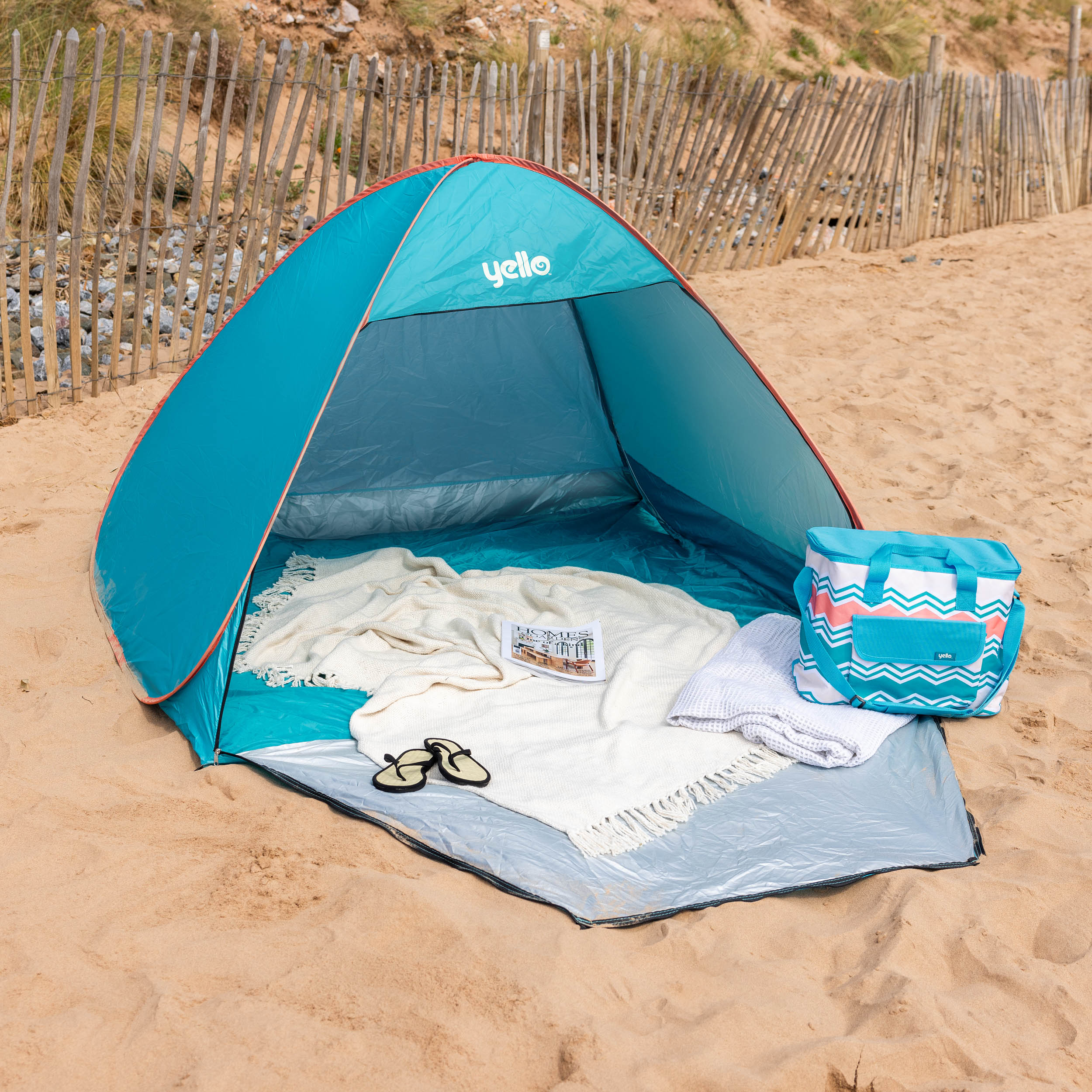 Yello 165 x 150 cm Pop-Up strandtent - Aqua