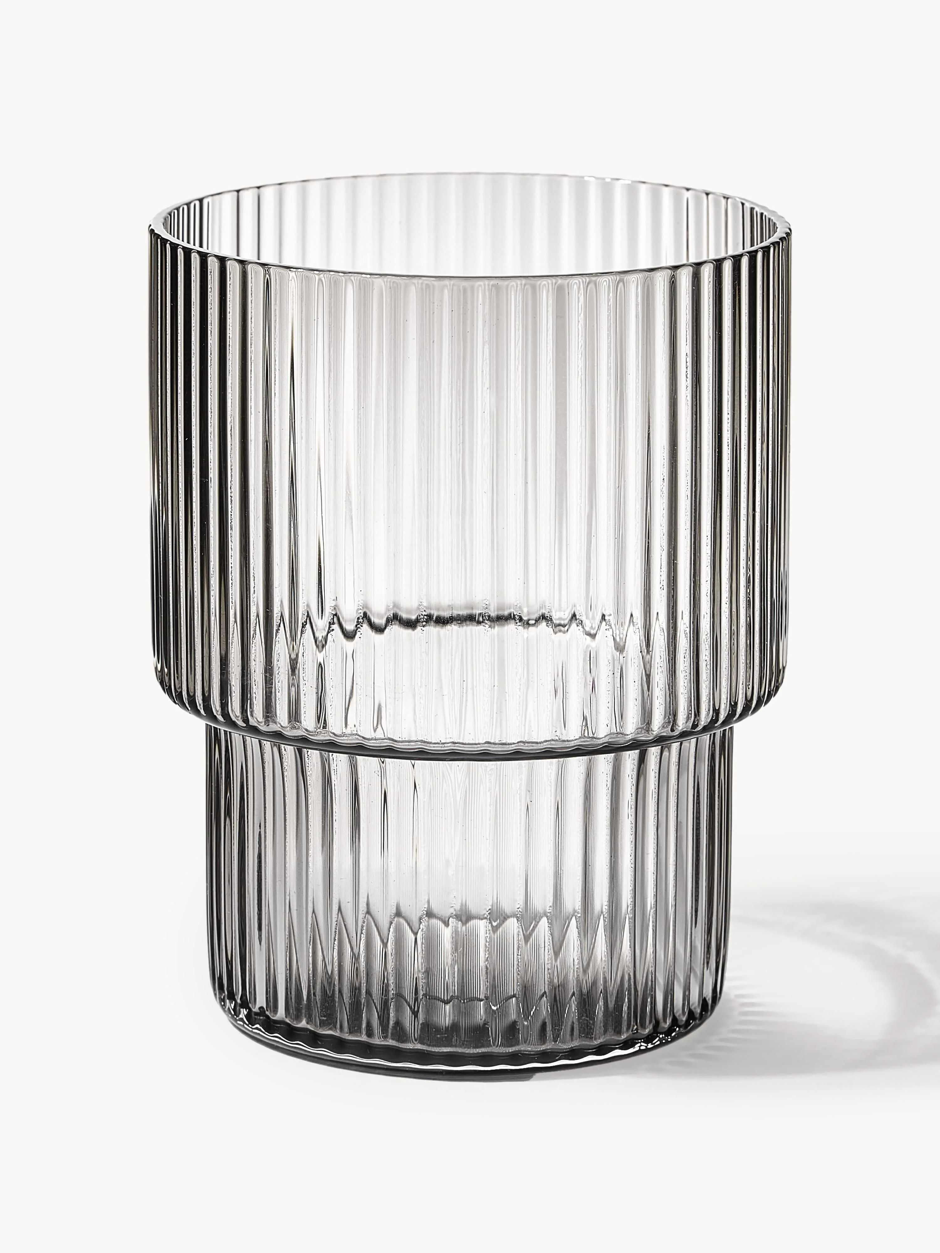 Mondgeblazen tumblers Ripple met groefreliëf, 4-delig