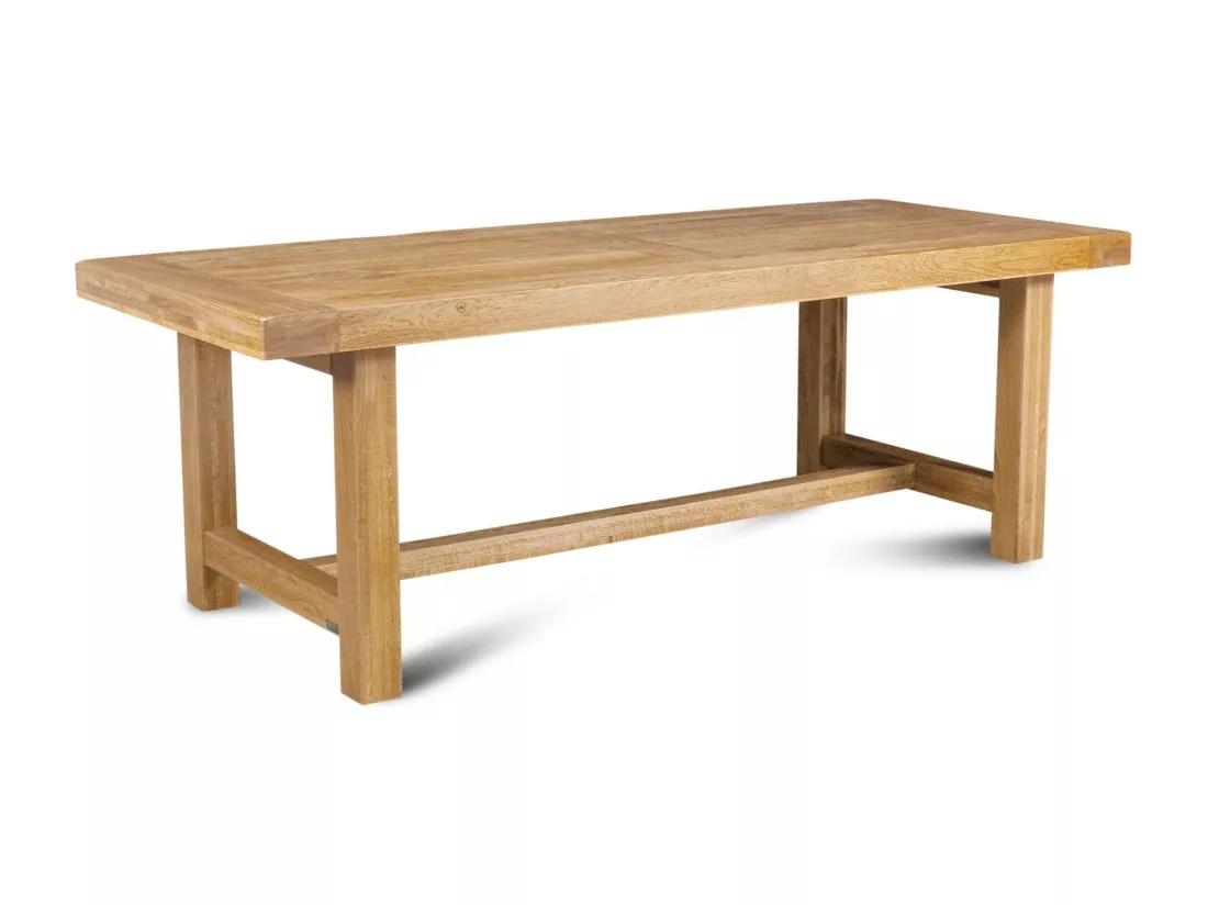 Table de ferme en chêne clair massif + 2 allonges L220/320 - LA BRESSE