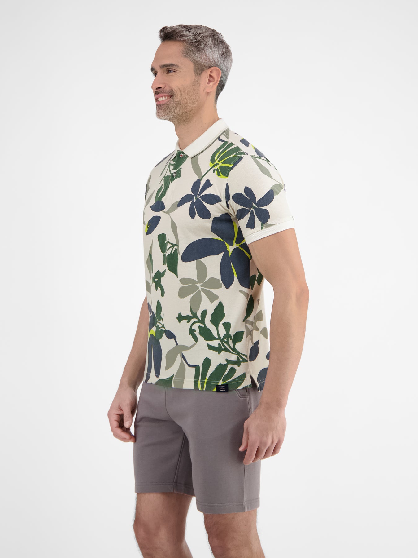 Poloshirt, sommerlich-floral gemustert
