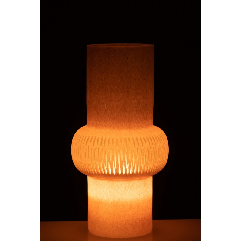 Vase avec anneau en verre rose 22x22x41 cm