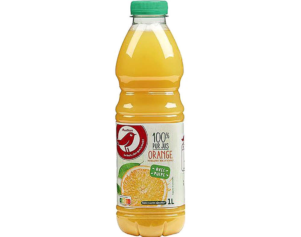 SUMO AUCHAN 100% LARANJA COM POLPA 1L