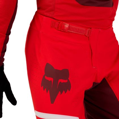 Pantalon cross Fox FLEXAIR OPTICAL 2024 - Rouge / Blanc