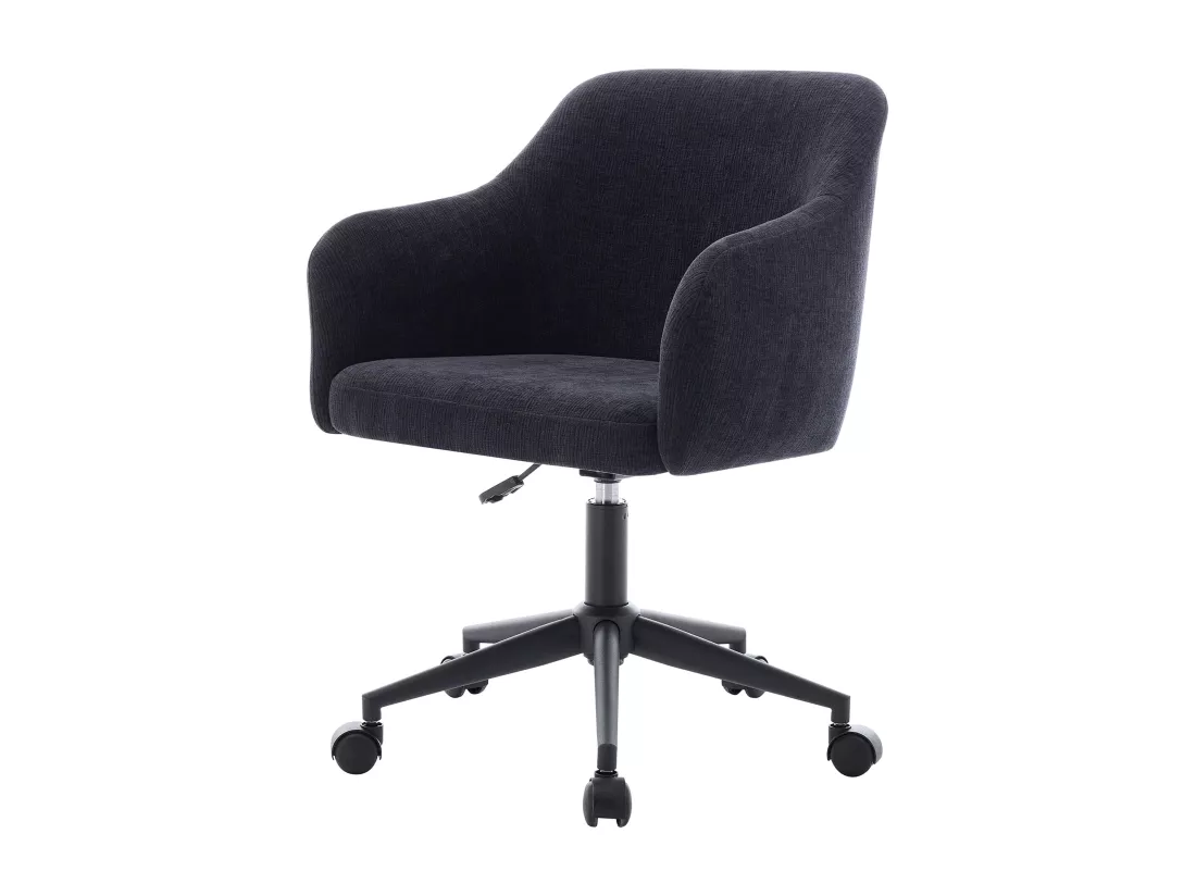 Chaise de bureau - Tissu texturé - Noir - Hauteur réglable - MATOMI