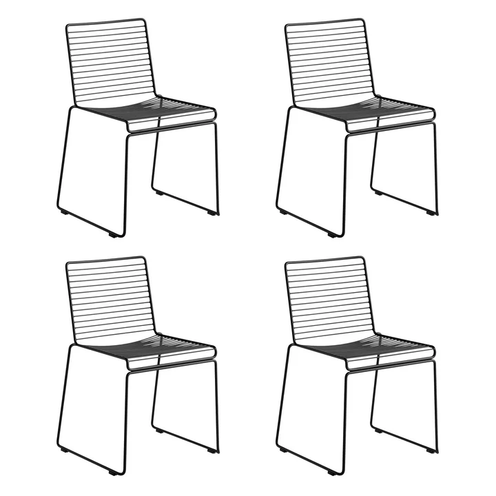 HAY - Hee Dining Chair, schwarz (4er-Set)