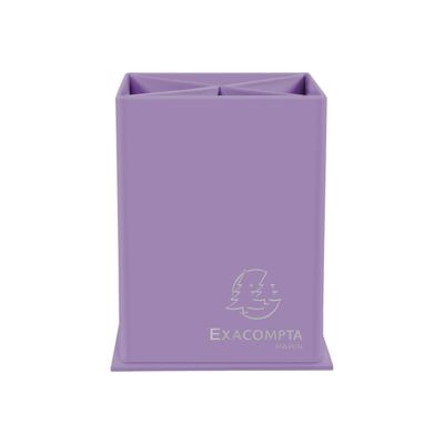 Exacompta Aquarel - Pot à crayons en carton - 4 compartiments - mauve