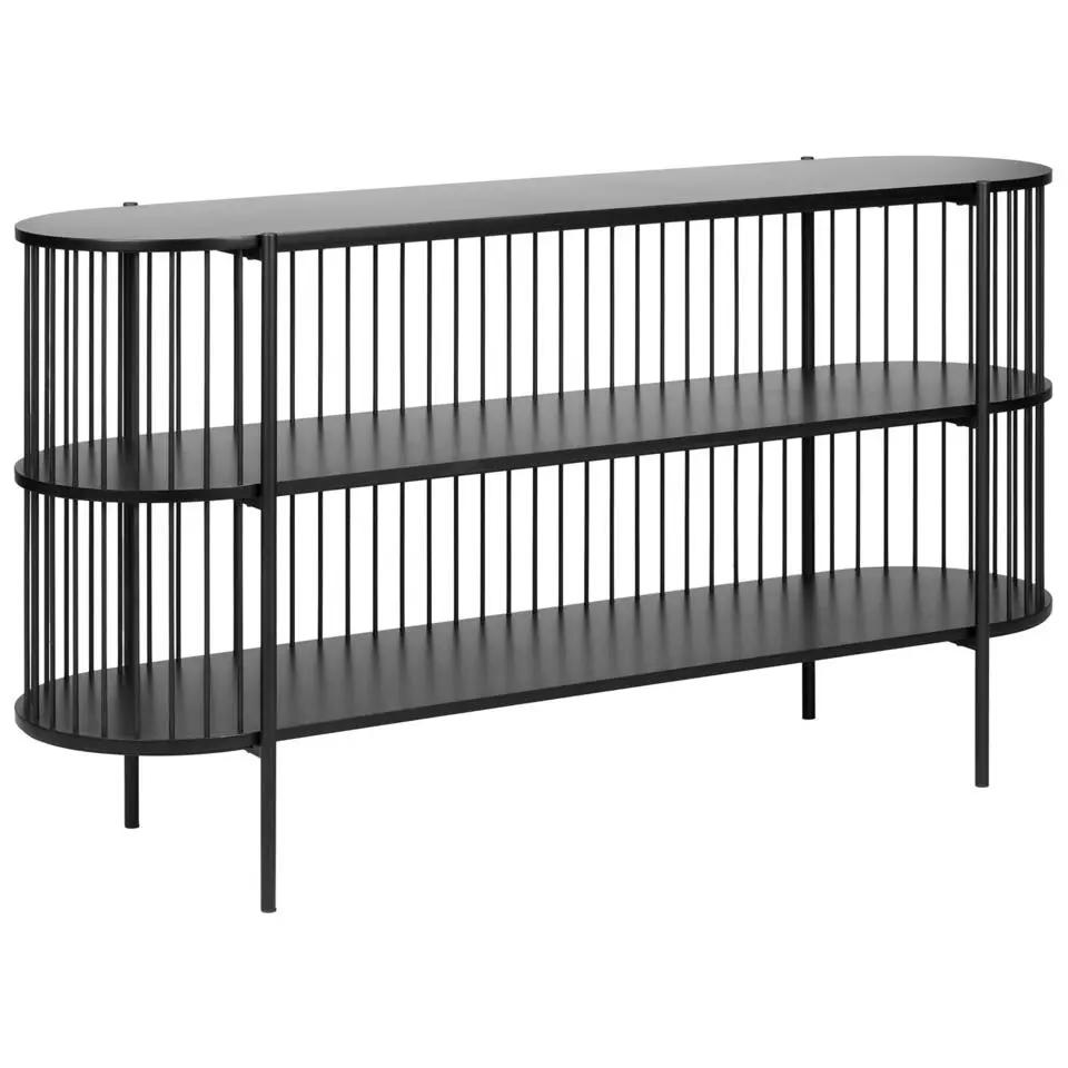 BIRSON - Opbergkast 2 planken - Zwart - MDF
