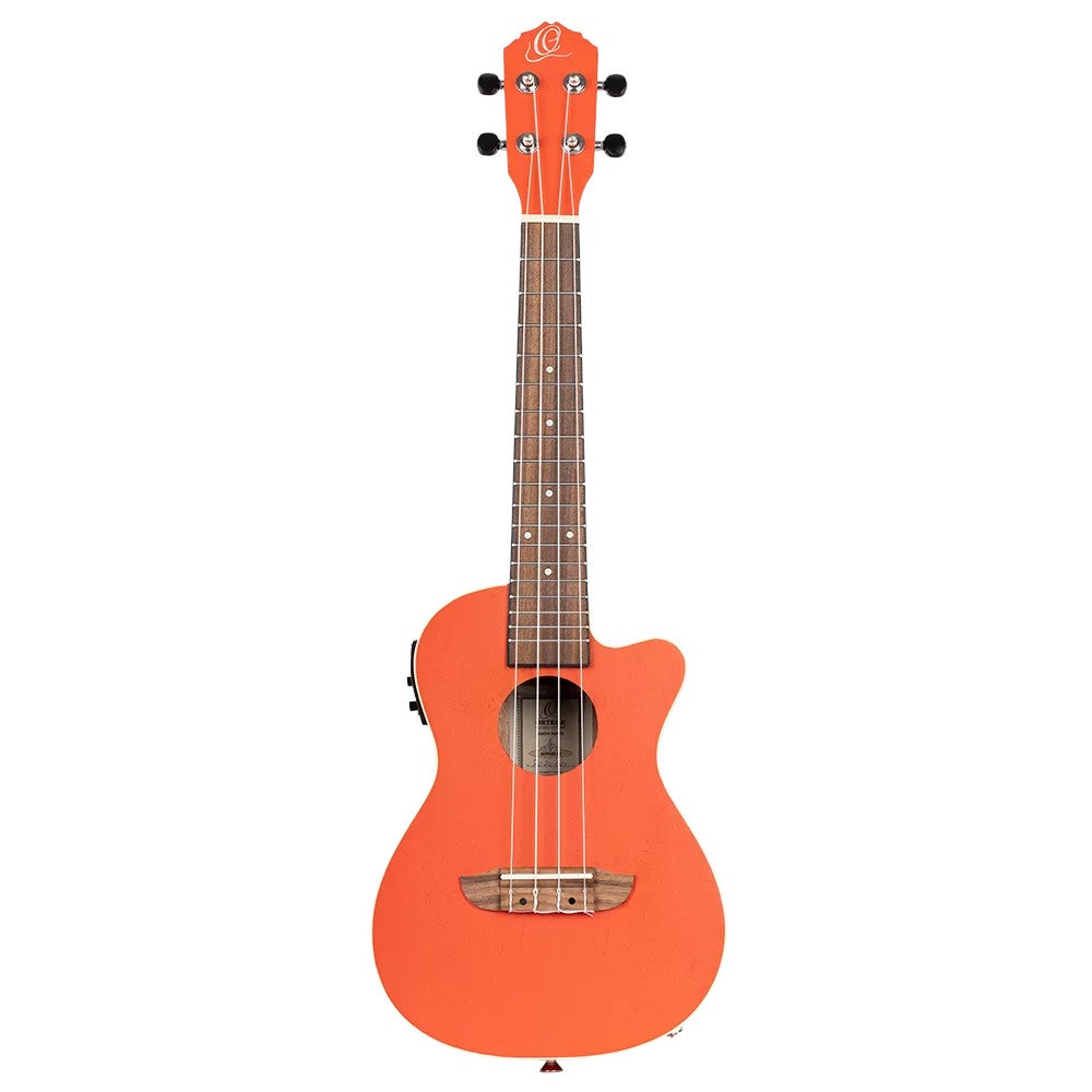 Ortega RUPUKI-CE Earth Series Concert Size Ukulele Pumpkin Orange elektrisch-akoestische concert ukelele