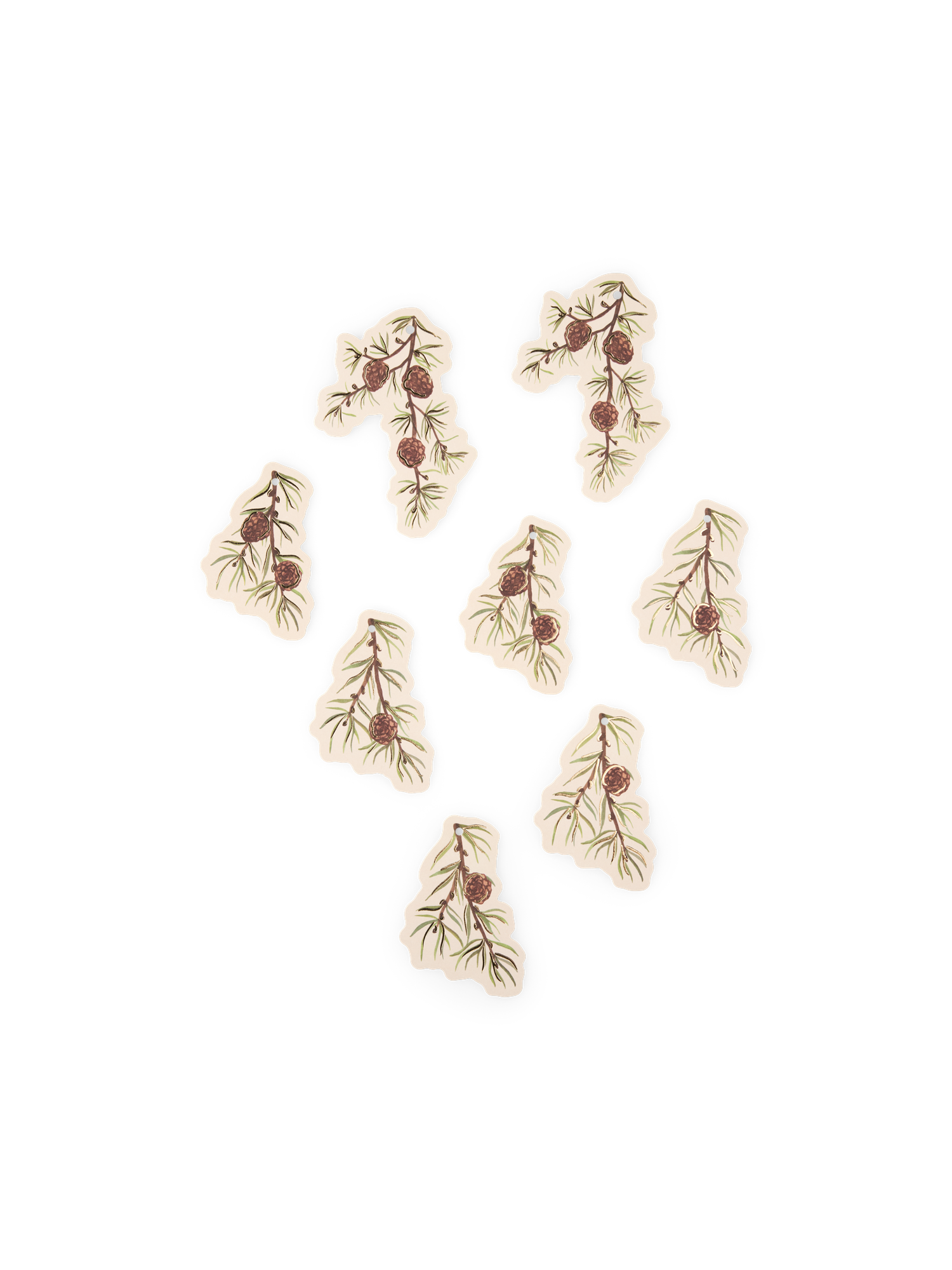 Gavemærker | Papir. 7,2 x 7,8 cm. 8 stk. | Off White