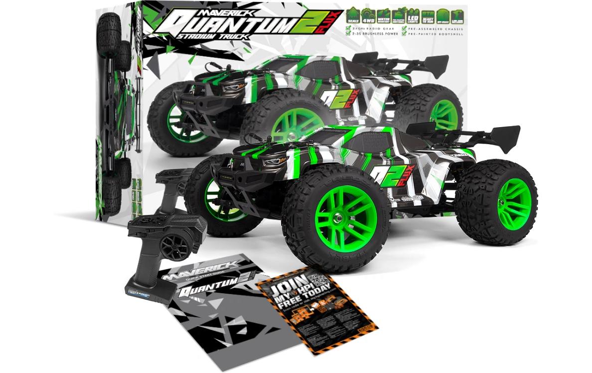 Stadium Truck Quantum2 XT Flux Grün , 1:10<br>Off-Road RC Modell mit Brushless Allradantrieb