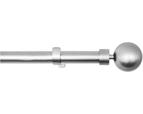 Uitschuifbare gordijnroedeset Habito, RVS-look, 200-370 cm, Ø 25/28 mm