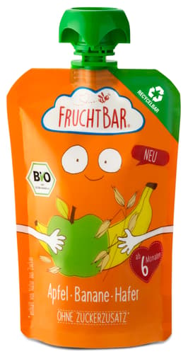 FruchtBar Bio Quetschie Apfel-Banane-Hafer