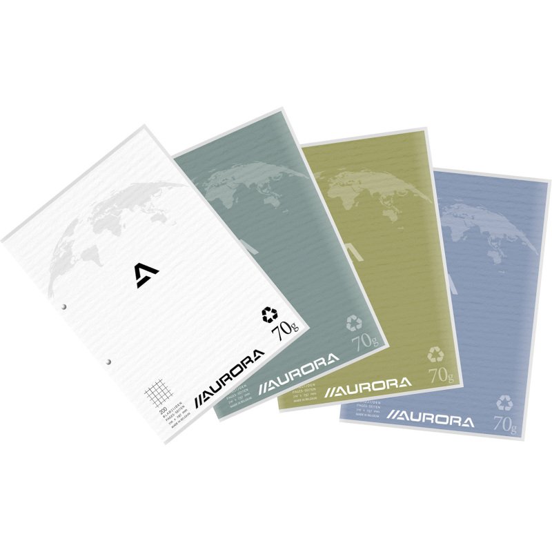 Blocs de cours Splendid recyclé A4 210 x 297 mm - quadrillé 5 x 5 - 100 feuilles