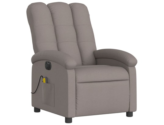 VIDAXL - Fauteuil de massage inclinable électrique taupe tissu