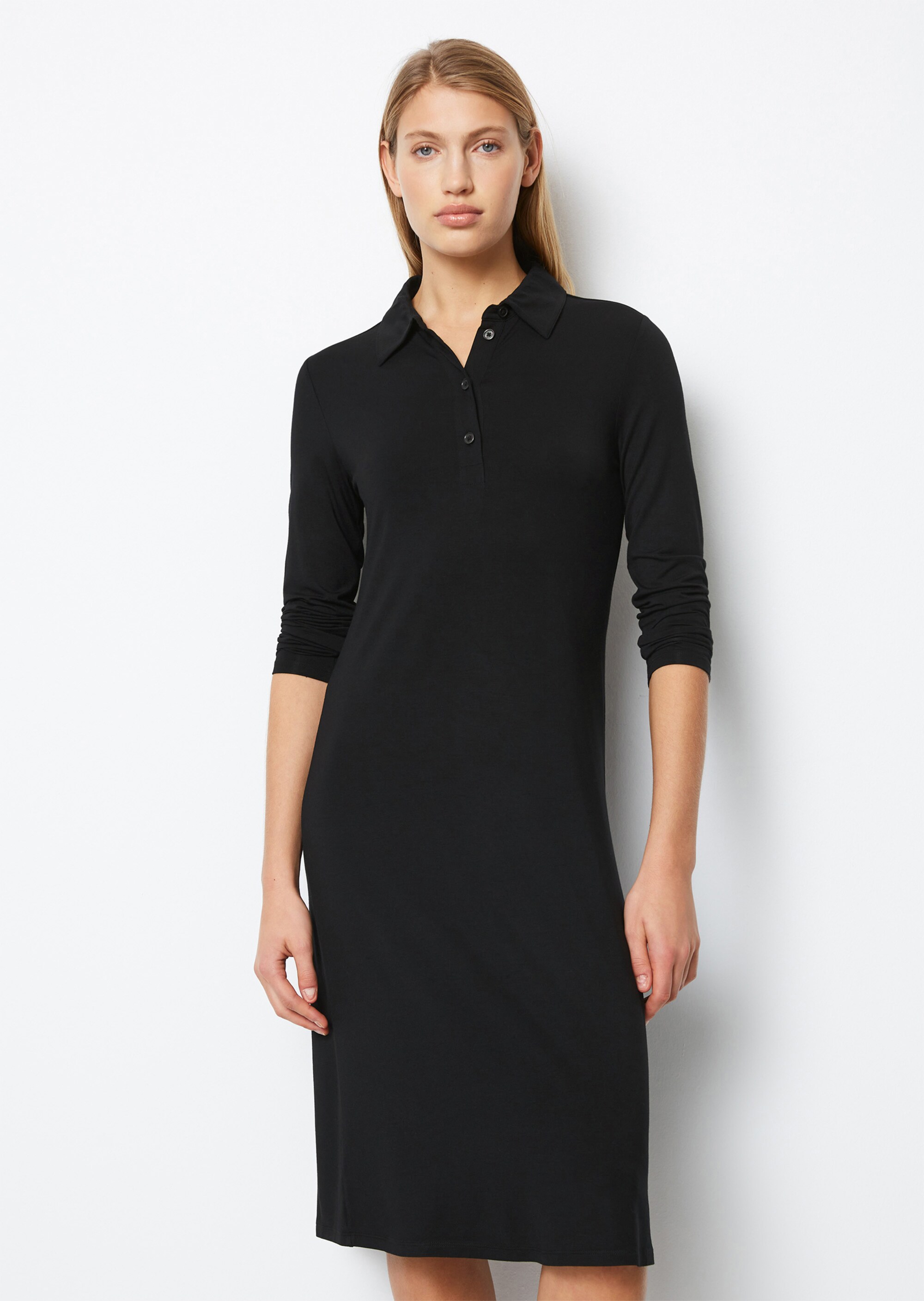 Polo-Jerseykleid regularaus Viskose-Modal-Mix