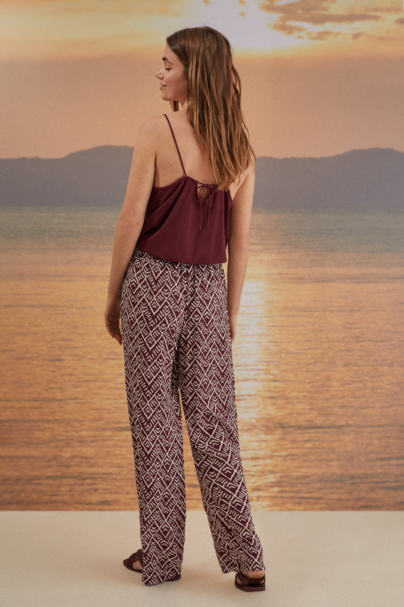 Calça Capri com estampa laranja - estampa