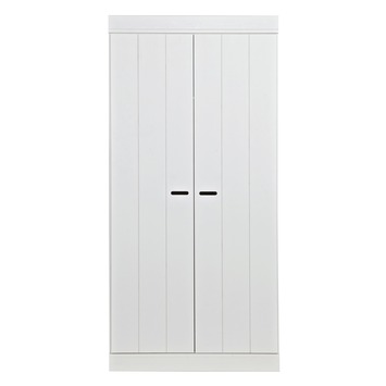 WOOOD kledingkast 2-deurs Connect wit grenenhout 195 x 94 x 53 cm