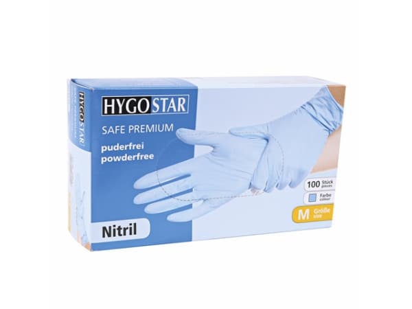 Nitrilhandske Excellent M blå pudderfri 100stk/pak