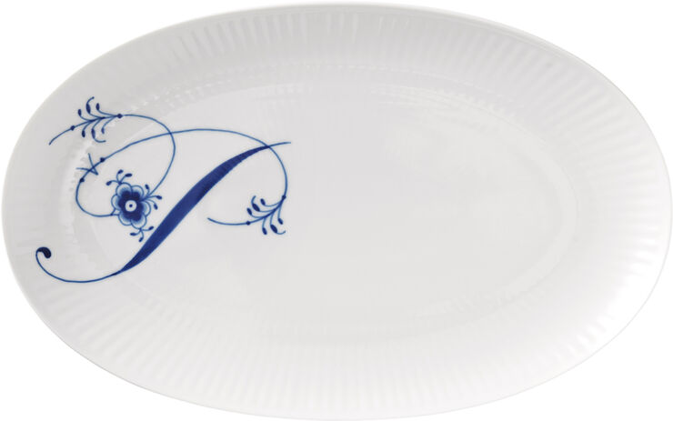 Royal Copenhagen Alfabet Asiet, P, 23,5 cm Hvid