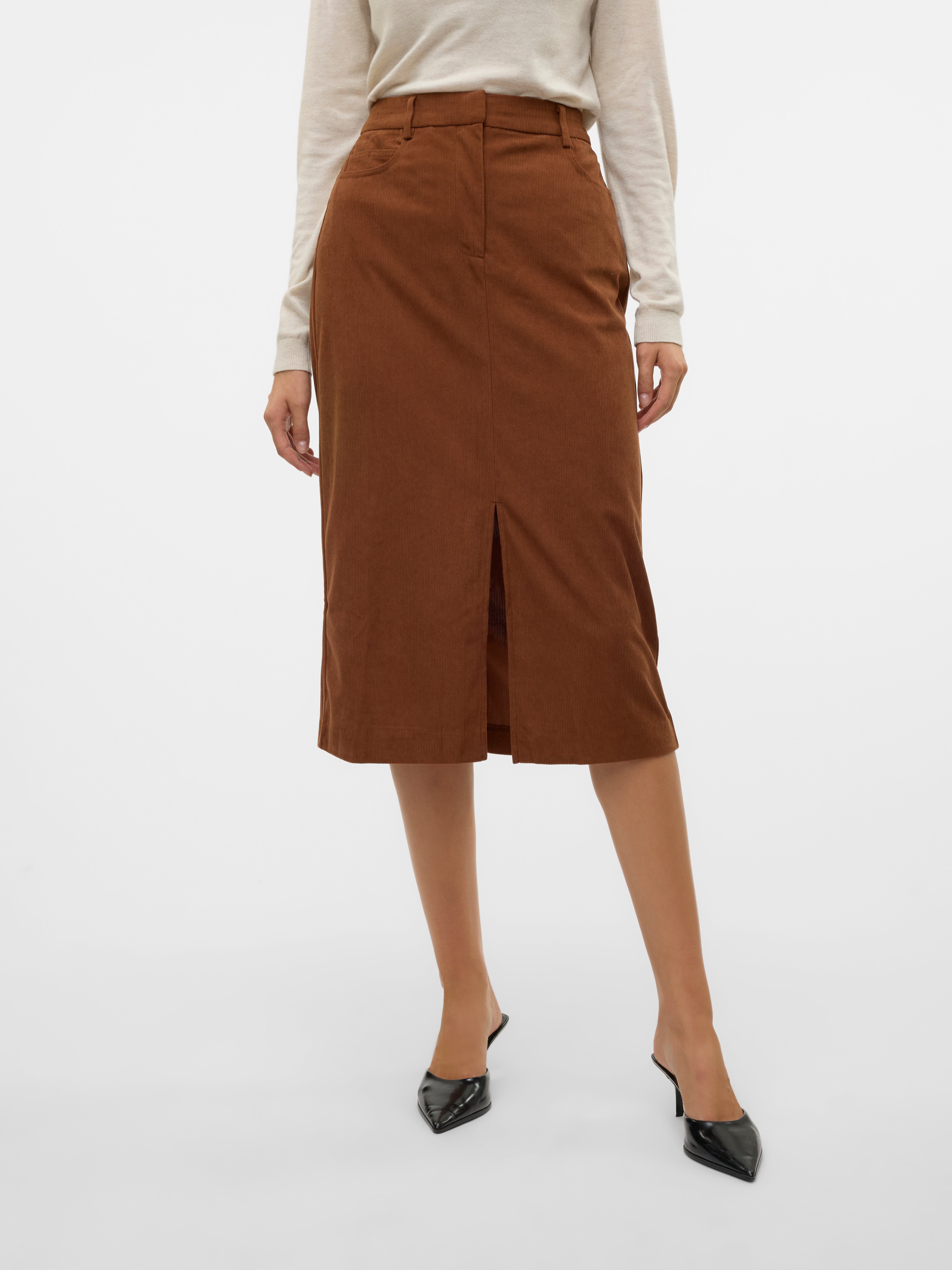 VMVILJA Corduroy High waist Midi-rok
