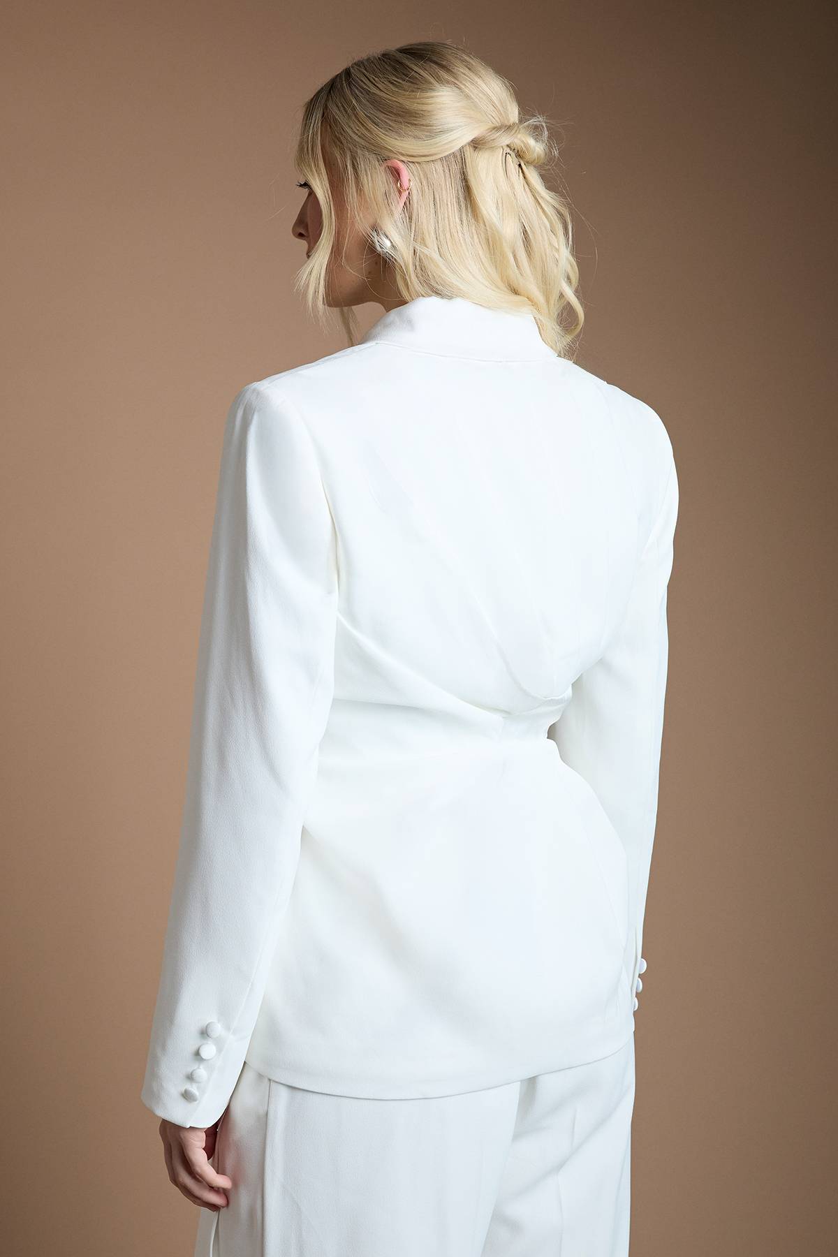 Coast Blazer De Mariage À Revers En Satin Et Devant Croisé