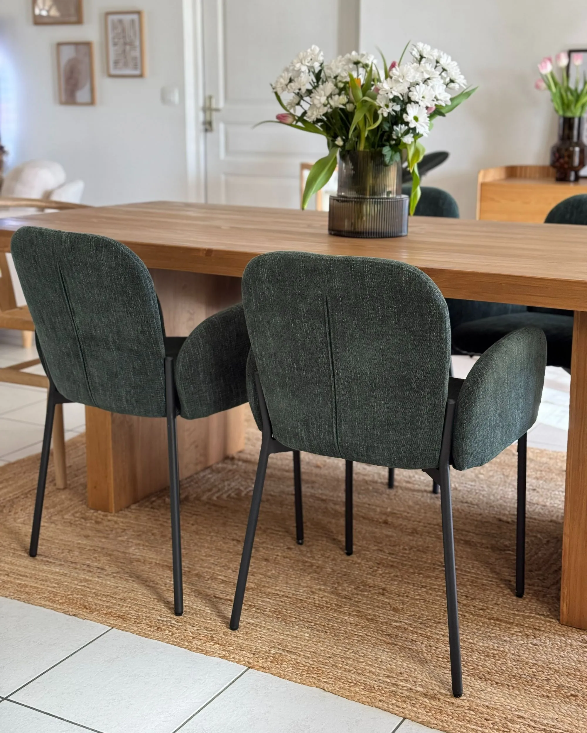 Set van 2 eetkamerstoelen ALBEE Donkergroen