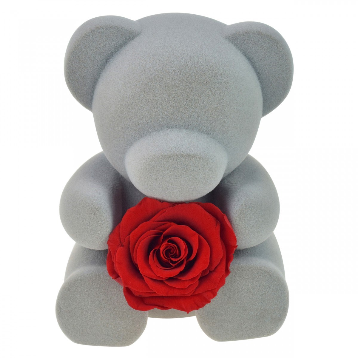 Coffret à bijoux ourson et rose éternelle rouge