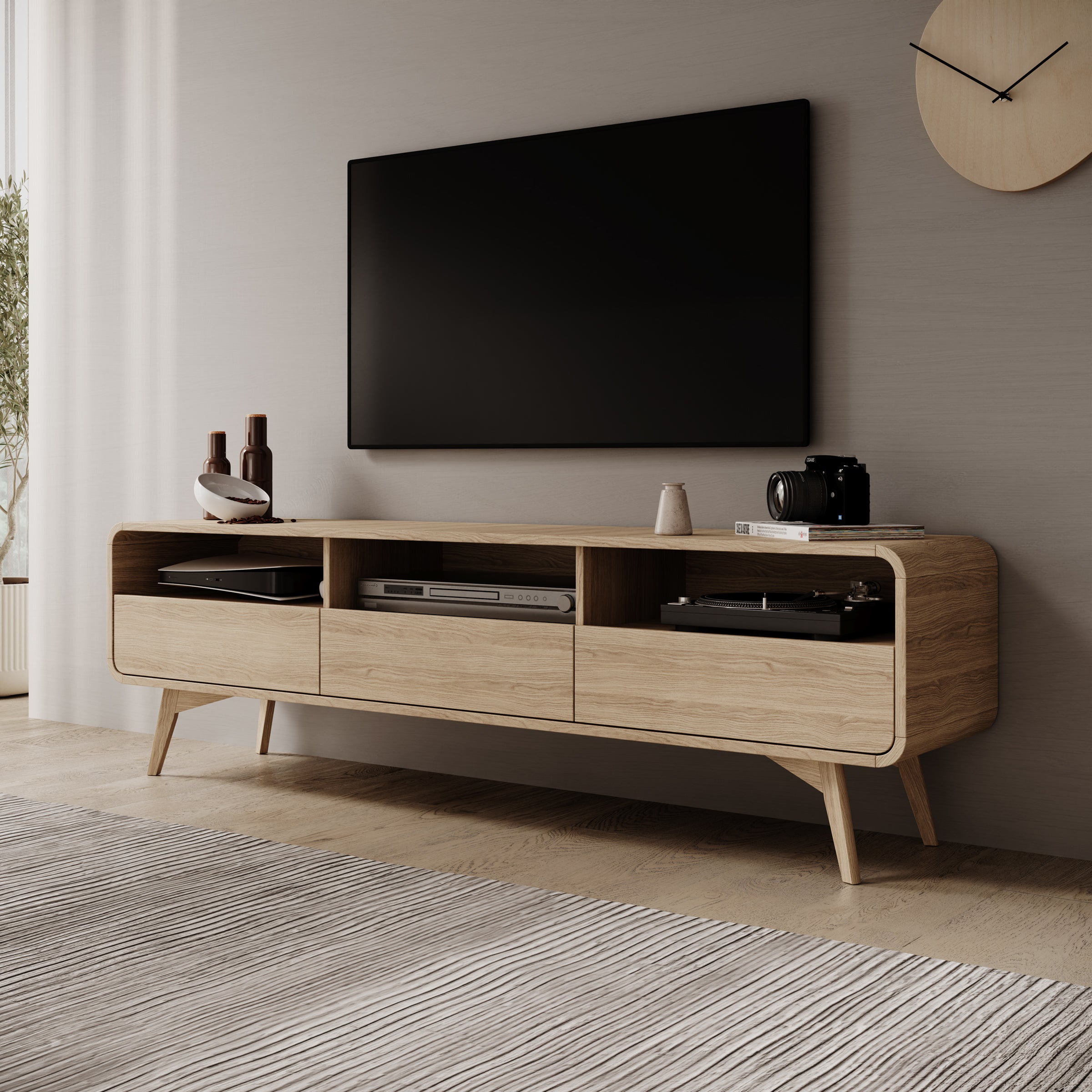 Hoshii - TV-Meubel - Eikenpatroon - 180x39x53 cm
