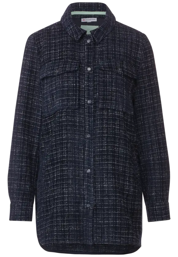 Bouclé Overshirt - deep blue