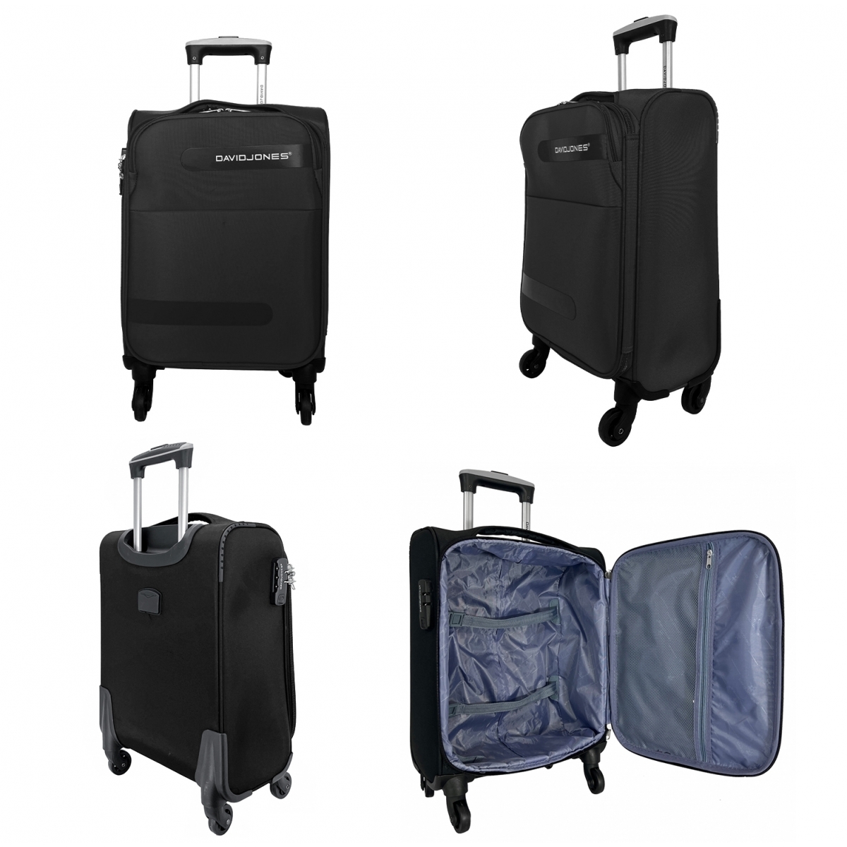 David Jones Lot de 3 valises dont 1 valise cabine souples David Jones