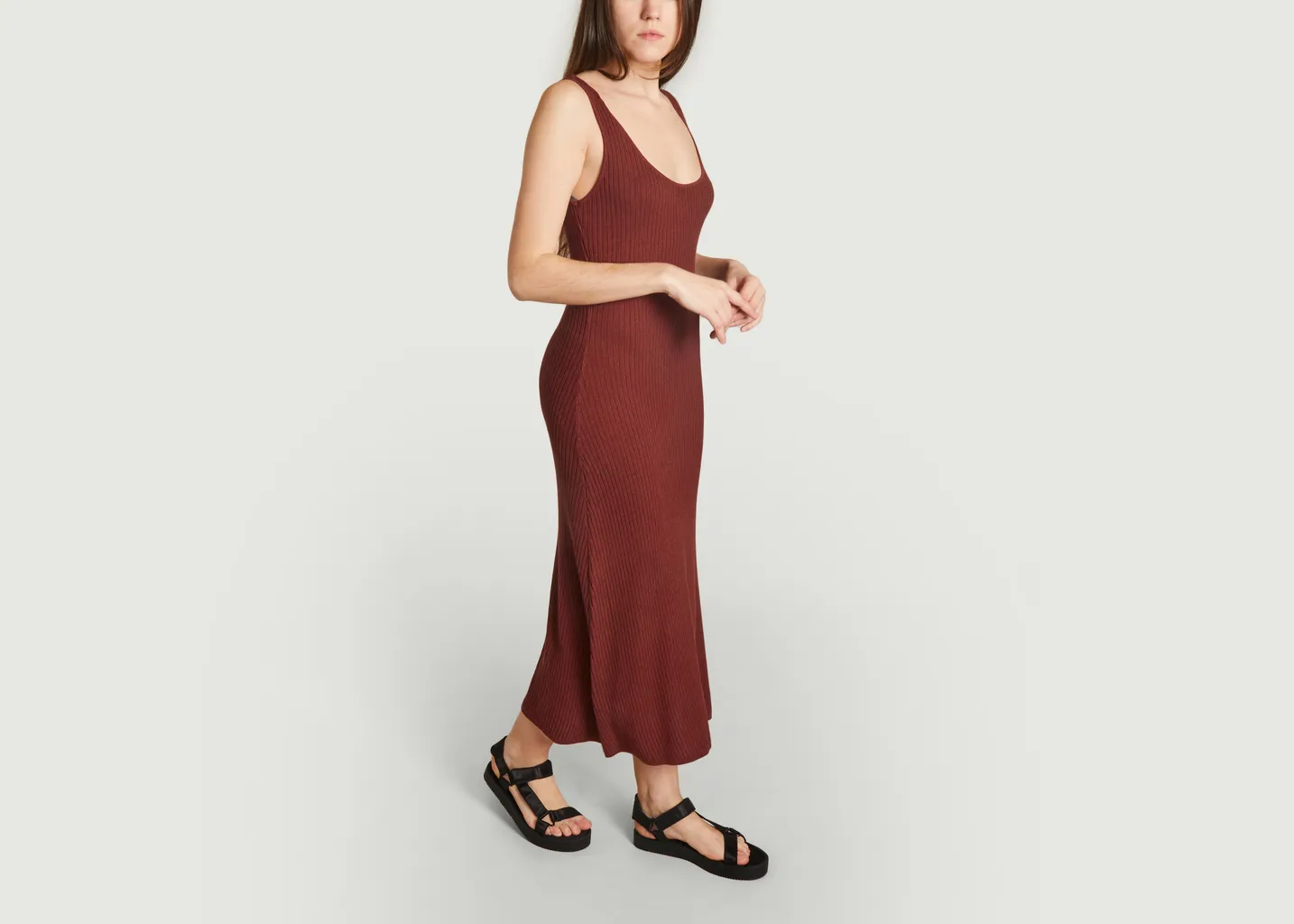 Robe longue ajustée côtelée Rosalba Sessun