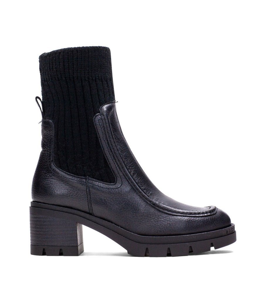 Botas de cano curto Hispanitas Ingrid em couro preto - Salto de 6 cm -