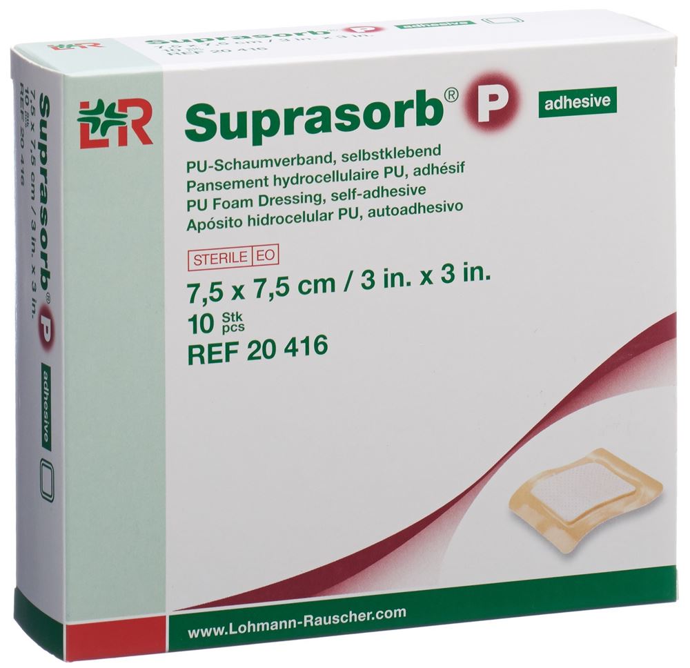 SUPRASORB Schaumverband 7.5x7.5cm selbstklebend 10 Stk