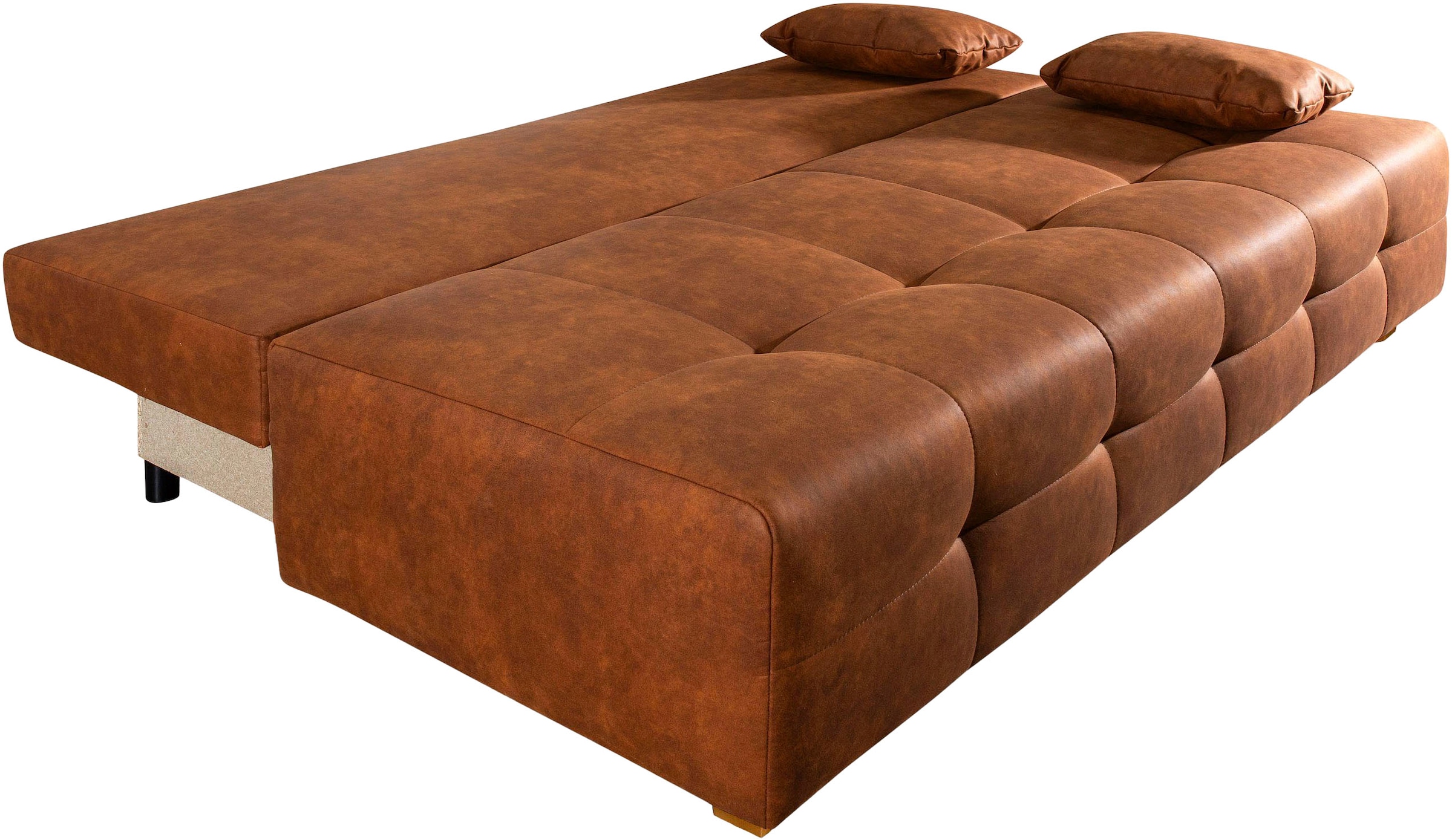 COLLECTION AB Schlafsofa »Bella, B: 196 cm, Liegefl. 145x196 cm« mit Bettfunktion, Bettkasten & 2 Armlehnenkissen, Federkern