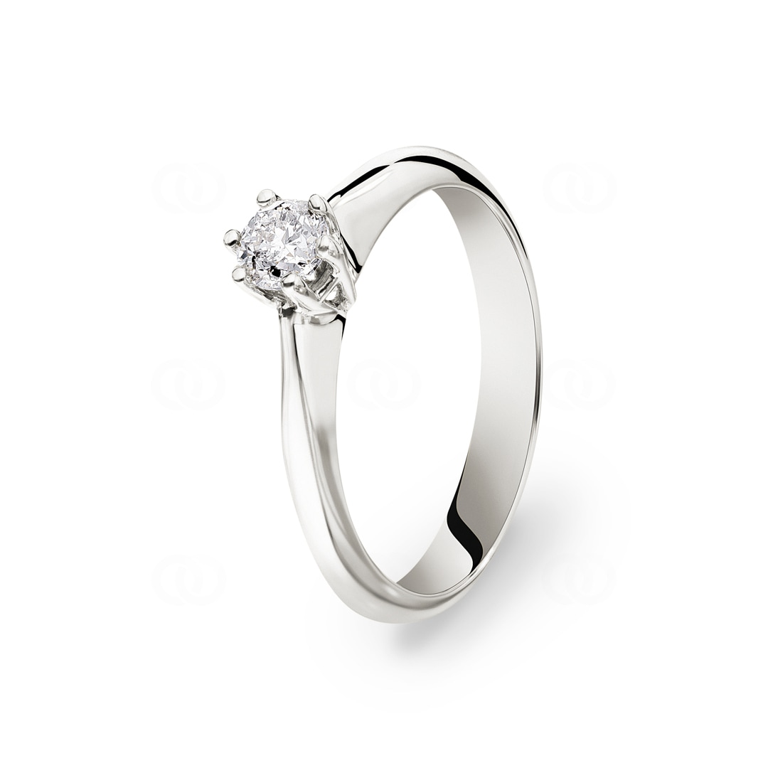 Verlobungsring 750/18 K Weissgold mit Diamant 0.29 ct H/si