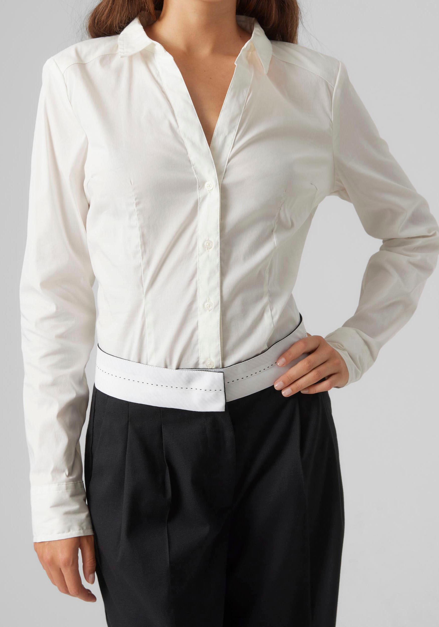 Vero Moda Blusenbody »VMLADY L/S G-STRING SHIRT WVN NEW NOOS«