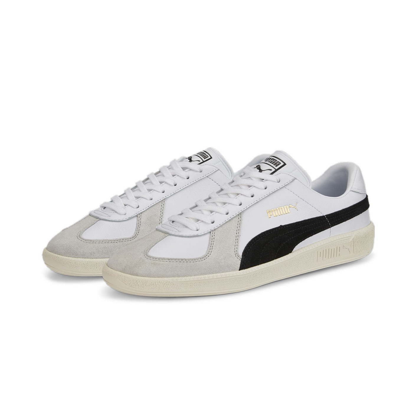 PUMA Army Trainer Sneakers Wit Lichtgrijs Zwart Goud