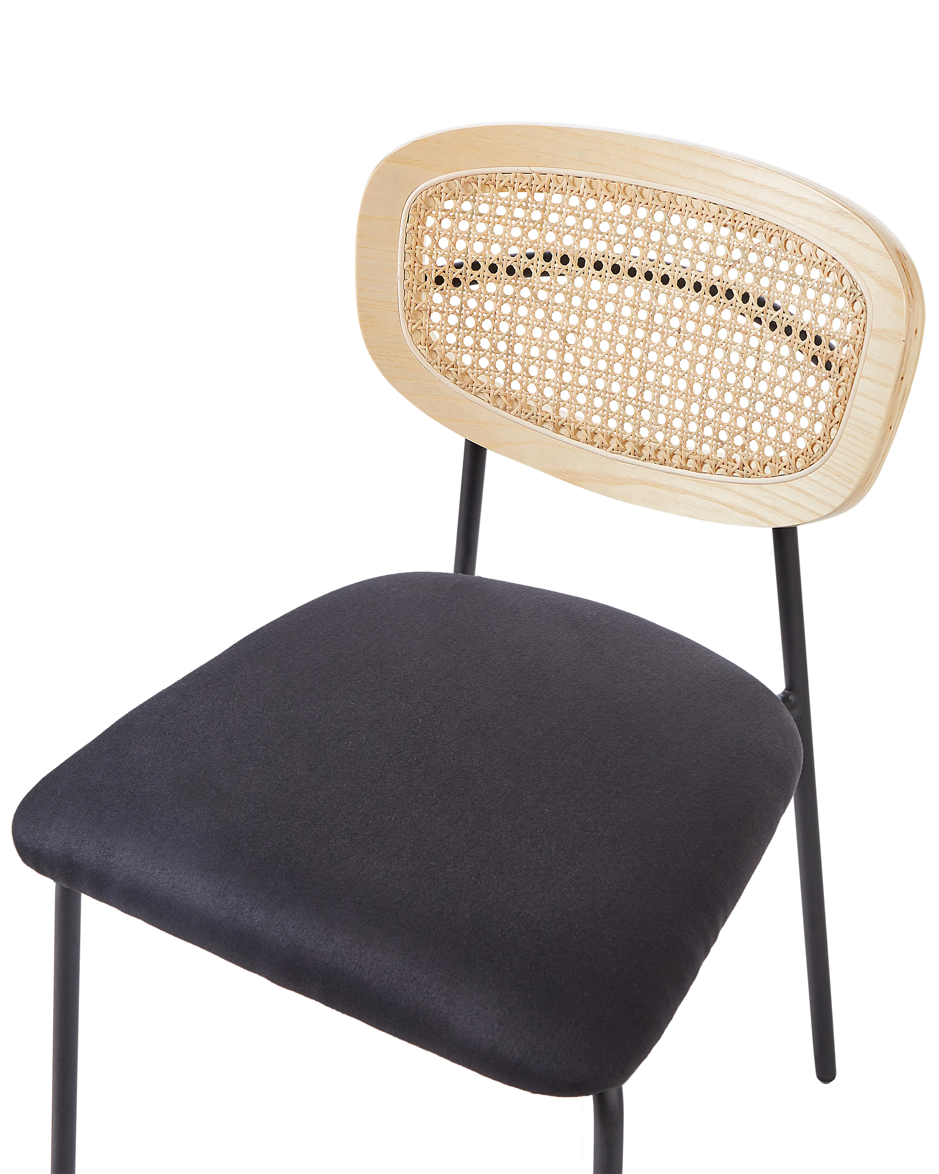 Set van 2 eetkamerstoelen MAYETTA Rotan Zwart