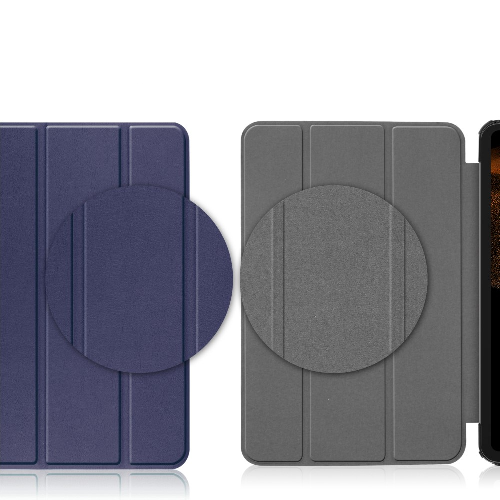 Samsung Galaxy Tab S10 Ultra Flipcase Hülle Ledertasche mit Aufstellfunktion Litchi Look   S-Pen Halterung - Dunkelblau