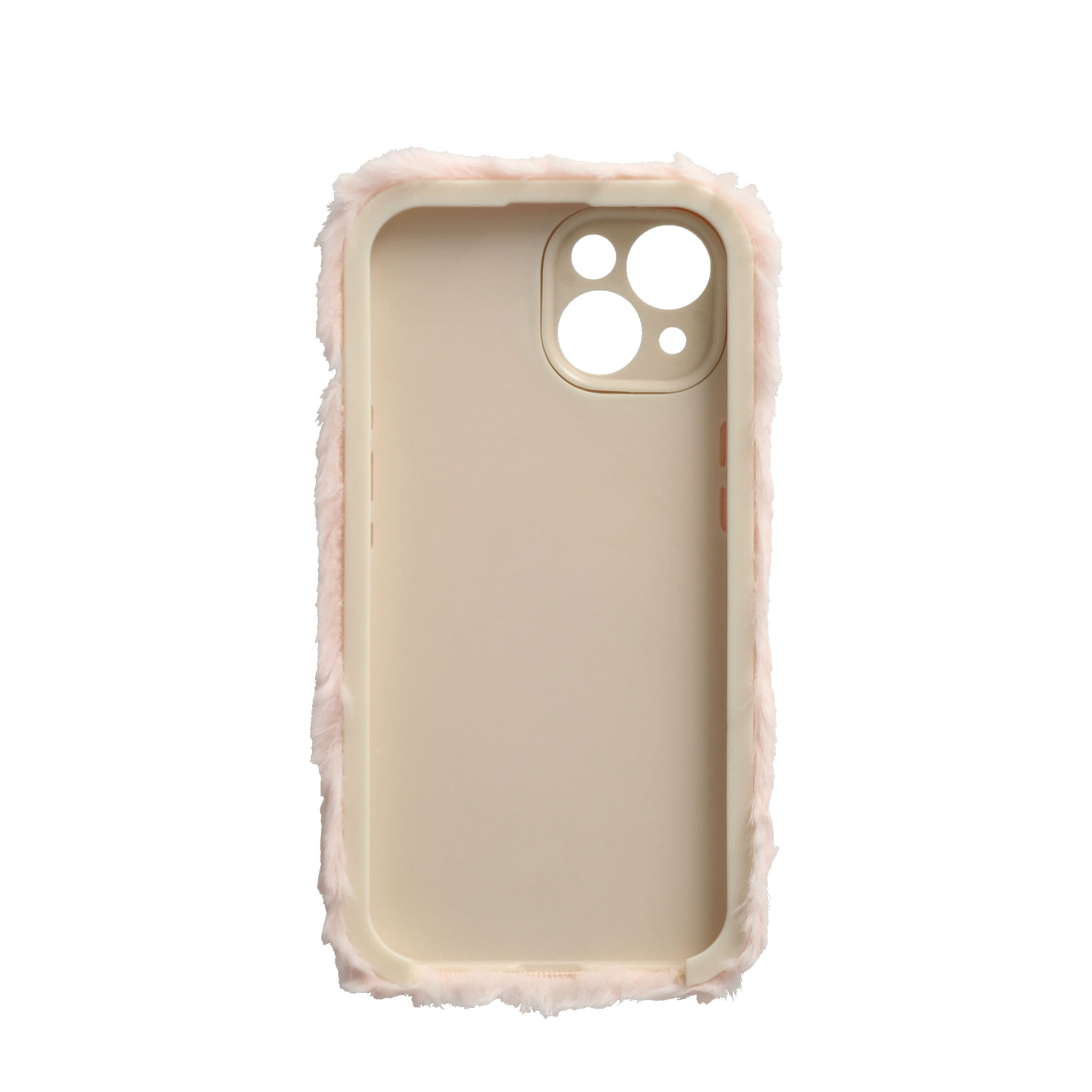 iPhone 15 Gummi Plüsch Case Hülle mit Kameraschutz - Rosa