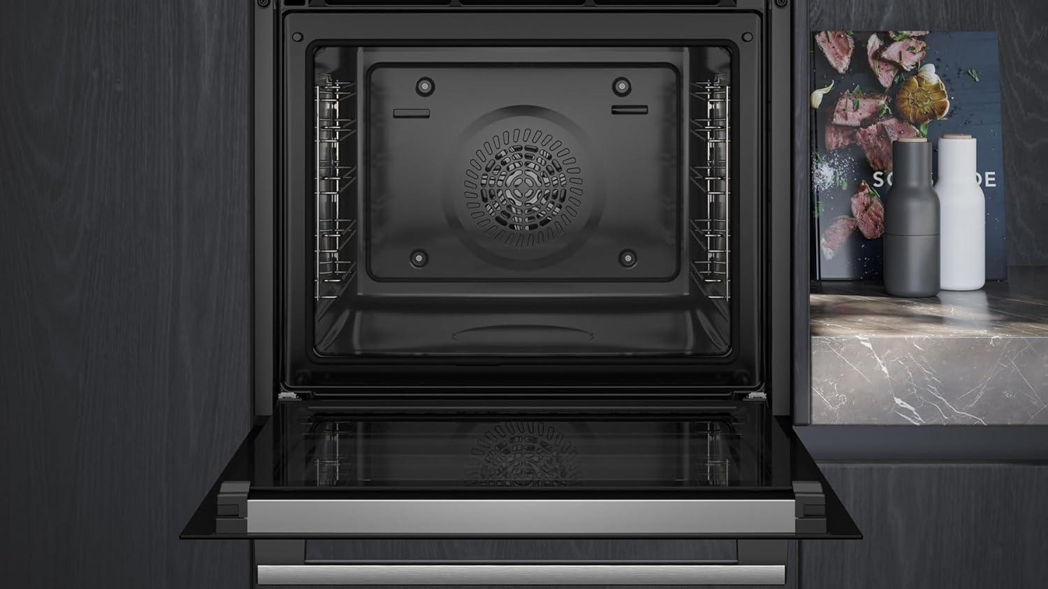 Siemens HB579GBR3, iQ500, Einbau-Backofen 60 x 60 cm, Air Fry, activeClean Pyrolyse Selbstreinigung, TFT-Display, 3D Heißluft, Schnellaufheizung, cookControl40 Automatikprogramme, softMove, Edelstahl